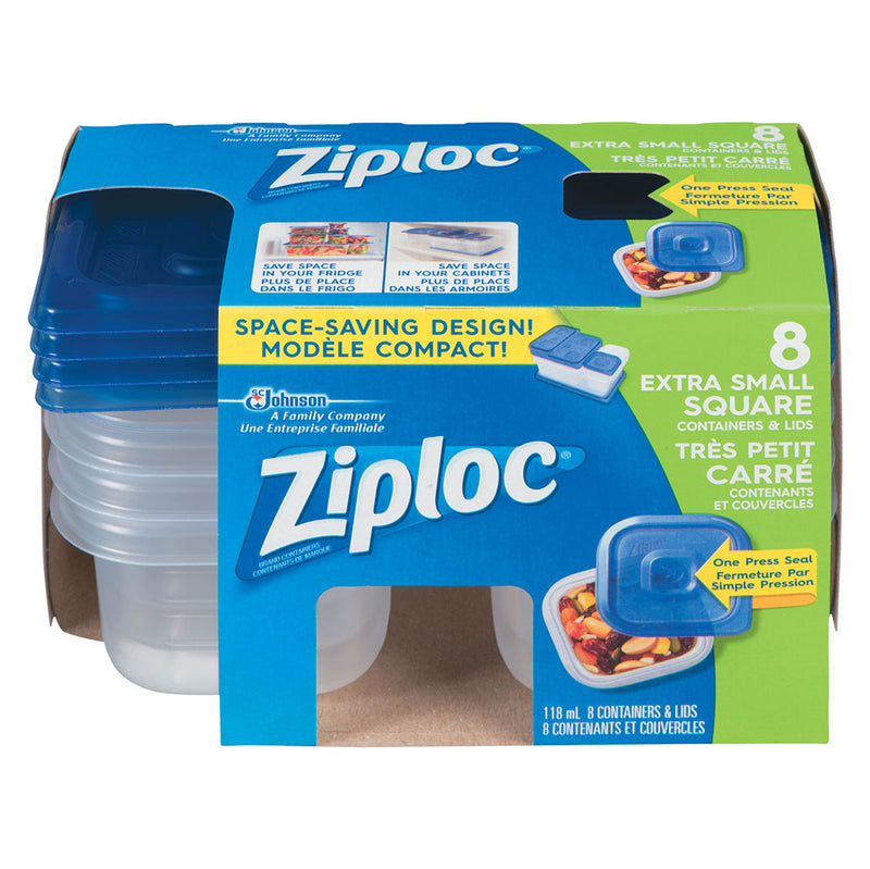 ZIPLOC CONTAINER XSMALL SQUARE [8 pkg]