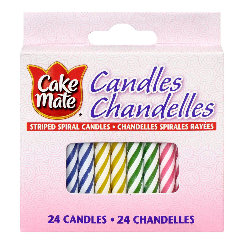 CAKE MATE CANDLES SPIRAL [24 pkg]