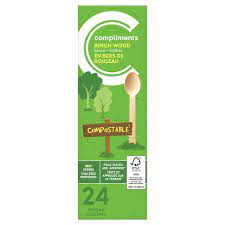 COMPLIMENTS BIRCH WOOD SPOONS [24 un]