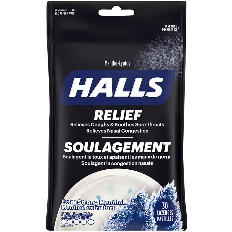 HALLS MENTHOL STRONG LOZENGES [30 pcs]