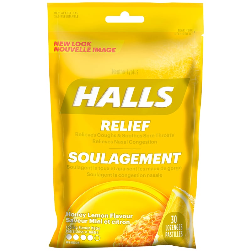 HALLS HONEY LEMON LOZENGES [30 pcs]