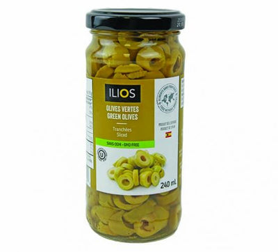 ILIOS GREEN OLIVES SLICED [240 ml]