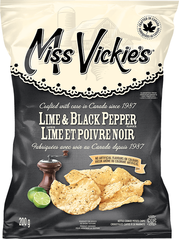 Miss Vickie's Lime & Black Pepper Chips, 200 g