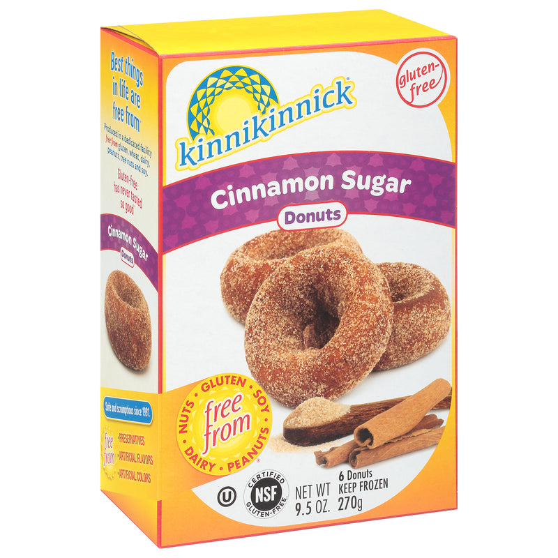 Kinnikinnick Foods Donuts Cinnamon Sugar Gluten Free, 6 ct, 270 g, 9.5 oz