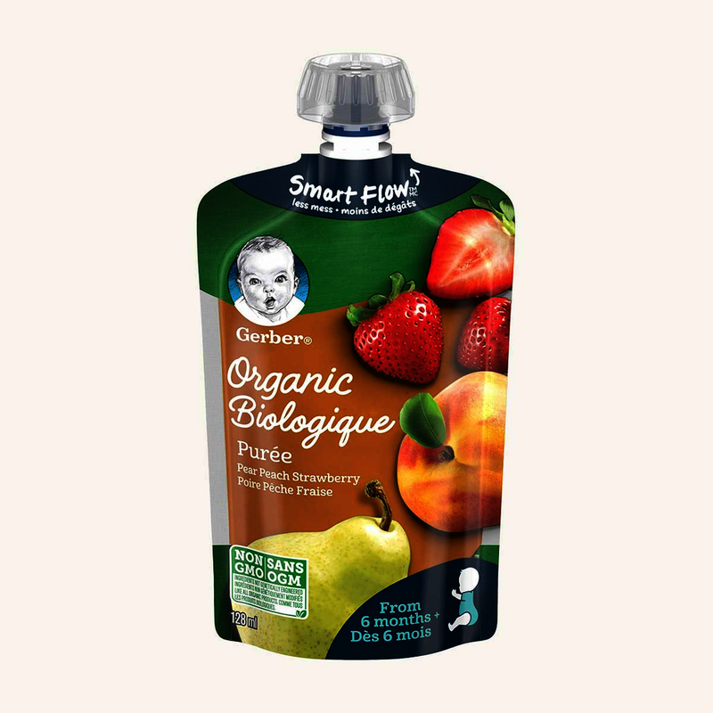 GERBER ORG PEAR PEACH STRW [128 ml]