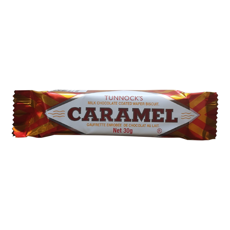TUNNOCKS CHOCOLATE-COVERED CARAMEL WAFER, 30 g