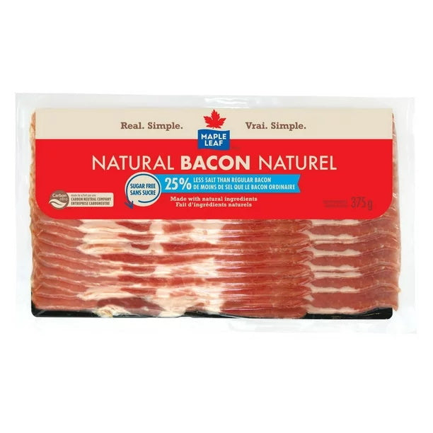 MAPLE LEAF LESS SALT BACON [375 g]