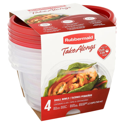 Rubbermaid Take Alongs Small Bowl Storage Containers and Lids, 737 g, 4 ct