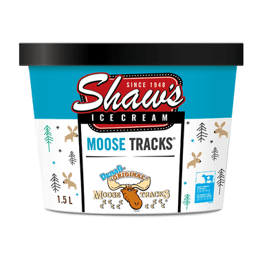 SHAWS ICE CREAM MOOSE TRACKS [1.5 ltr]