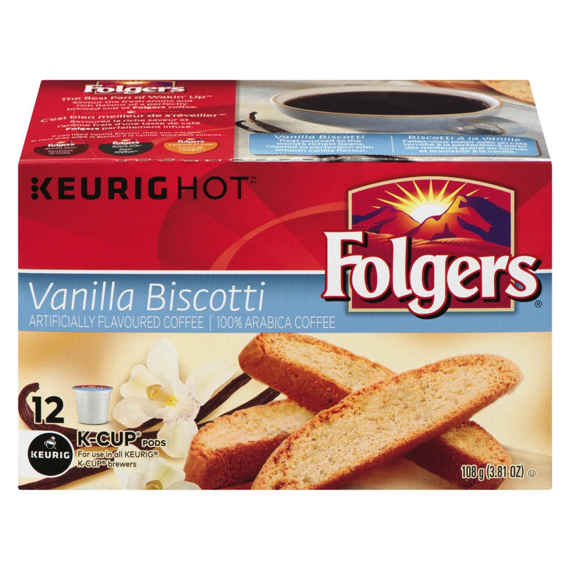 Folgers Vanilla Biscotti Coffee Cups, 108 g
