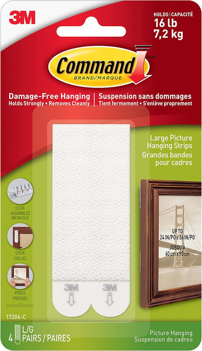 3M COMMAND LARGE STRIPS [1 pkg]