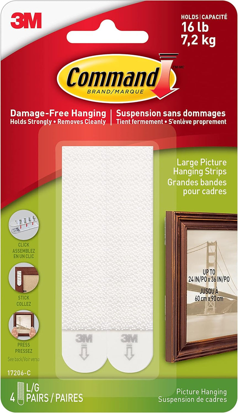 3M COMMAND LARGE STRIPS [1 pkg]