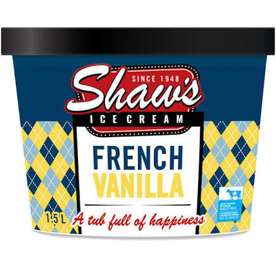 SHAWS ICE CREAM FRENCH VANILLA [1.5 ltr]