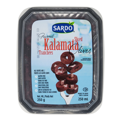 SARDO SLICED KALAMATA OLIVES [250 ml]