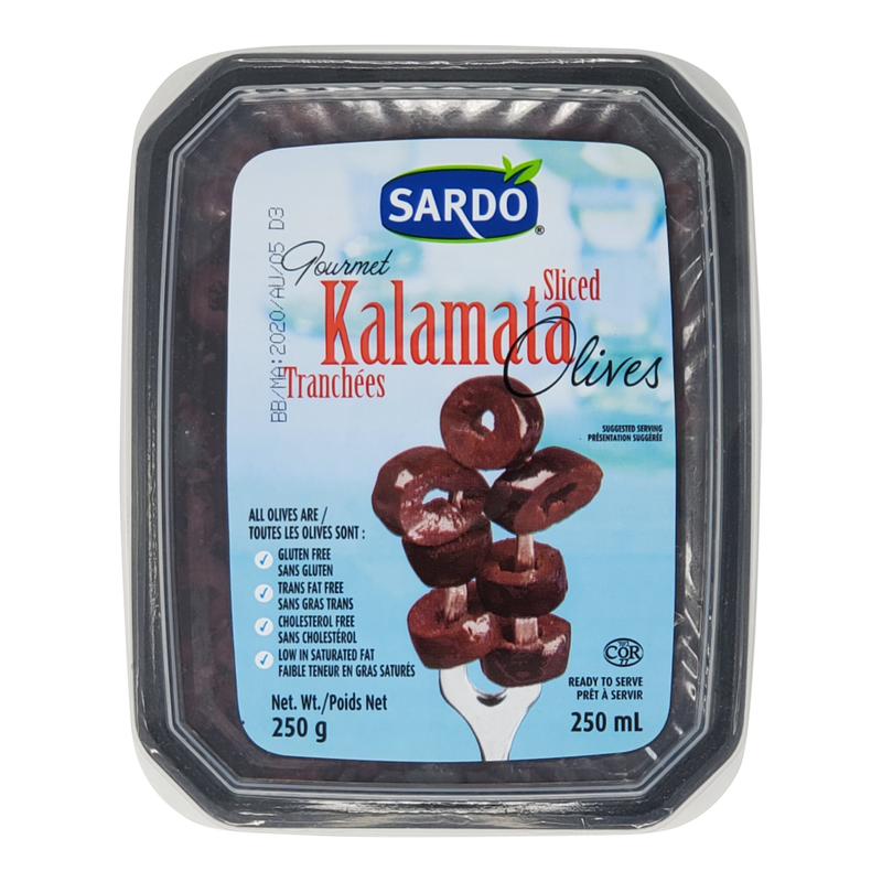 SARDO SLICED KALAMATA OLIVES [250 ml]