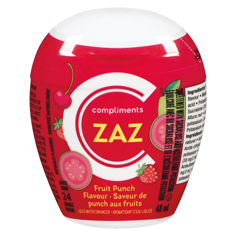 Compliments ZAZ Fruit Punch Liquid Water Enhancer, 48 mL