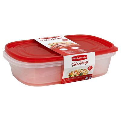 Rubbermaid Large Rectangles 1 Gallon Containers + Lids, 2 containers + lids