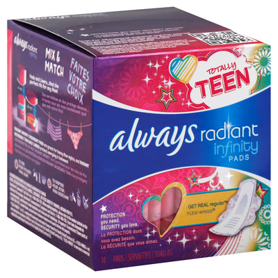 ALWAYS RADIANT TEEN PADS [14 ea]