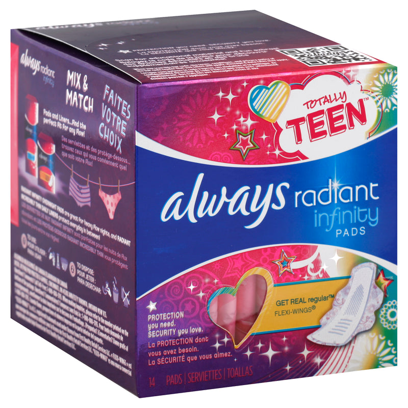 ALWAYS RADIANT TEEN PADS [14 ea]