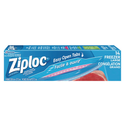 ZIPLOC ZIPPER FREEZER BAGS LG [14 pkg]
