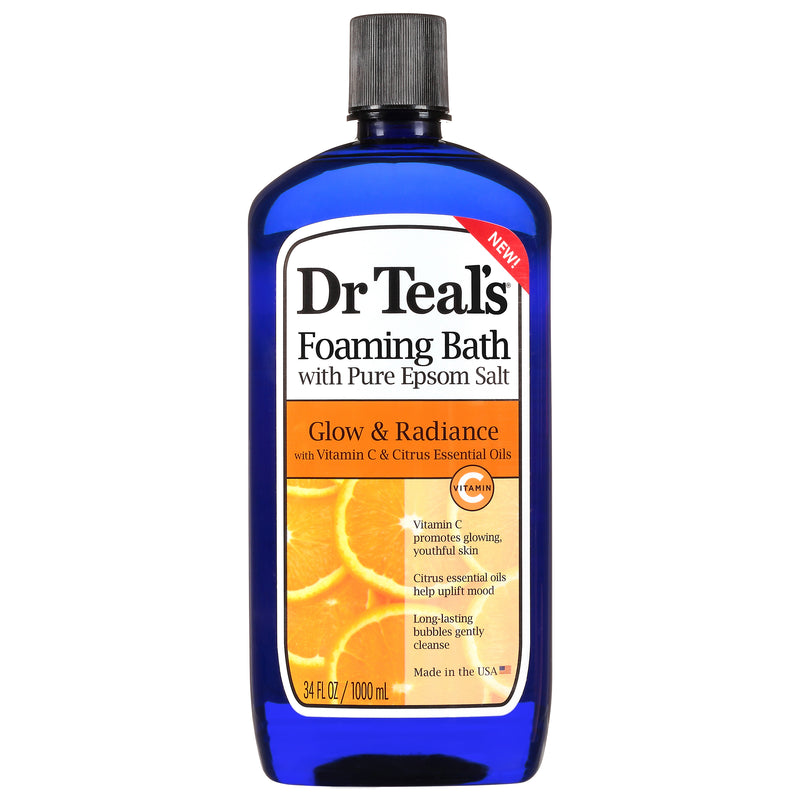 Dr Teal's With Pure Epsom Salt Glow & Radiance Foaming Bath, 1.01 litre