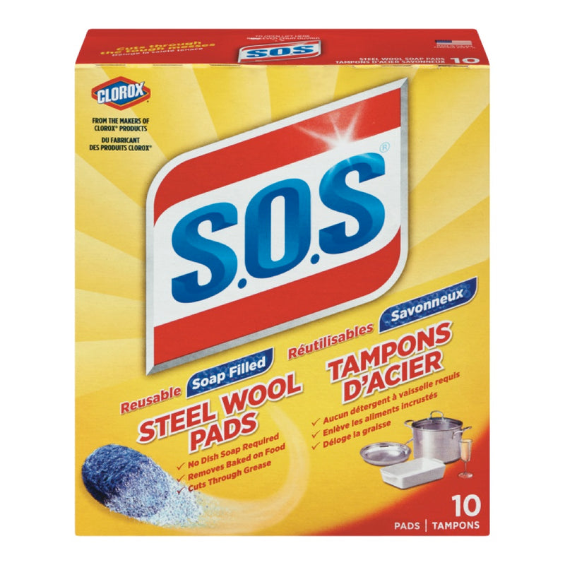 S.O.S. 10S STEEL WOOL PADS [1 ea]