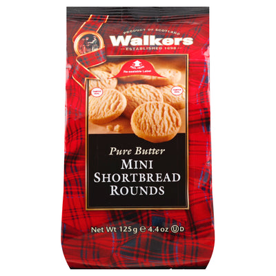 Walkers Rounds Mini Pure Butter Shortbread, 125 g