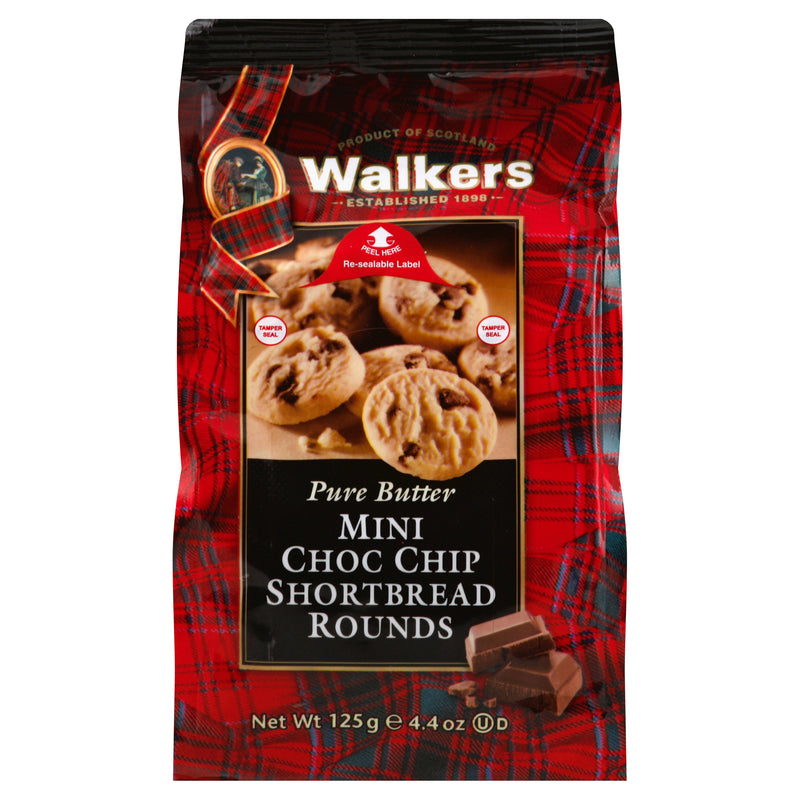 Walkers Rounds Chocolate Chip Mini Pure Butter Shortbread, 125 g
