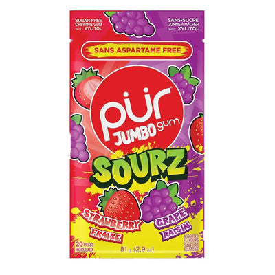 PUR JUMBO GUM SOURZ [20 pkg]