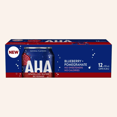 AHA BLUE/POM SPARKLING WATER [12 pkg]