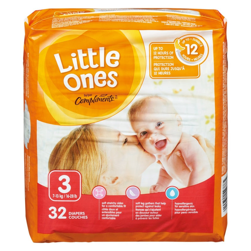 COMPLIMENTS DIAPERS SIZE 3 [32 pkg]