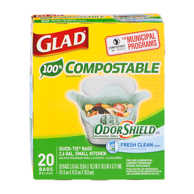 GLAD COMPOSTABLE BAGS [20 pkg]