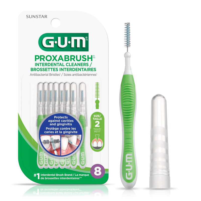 GUM Proxabrush Size 2 Interdental Cleaners, 8 ct