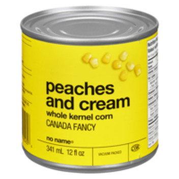No Name Peaches and Cream Whole Kernal Corn, 341ml