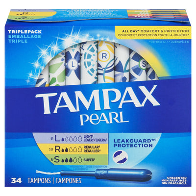 TAMPAX PEARL TRIPLE MIX PACK [34 pcs]