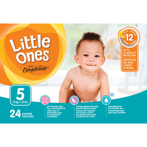 Compliments Little Ones Size 5 Baby Diapers, 24 ct