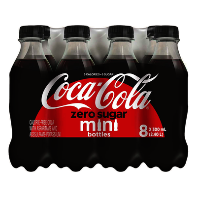 COKE ZERO MINI BOTTLES [8 pkg]