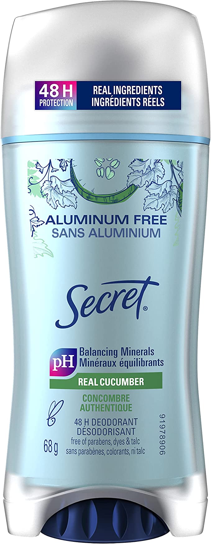 Secret Aluminum Free Cucumber Scented Deodorant, 68g