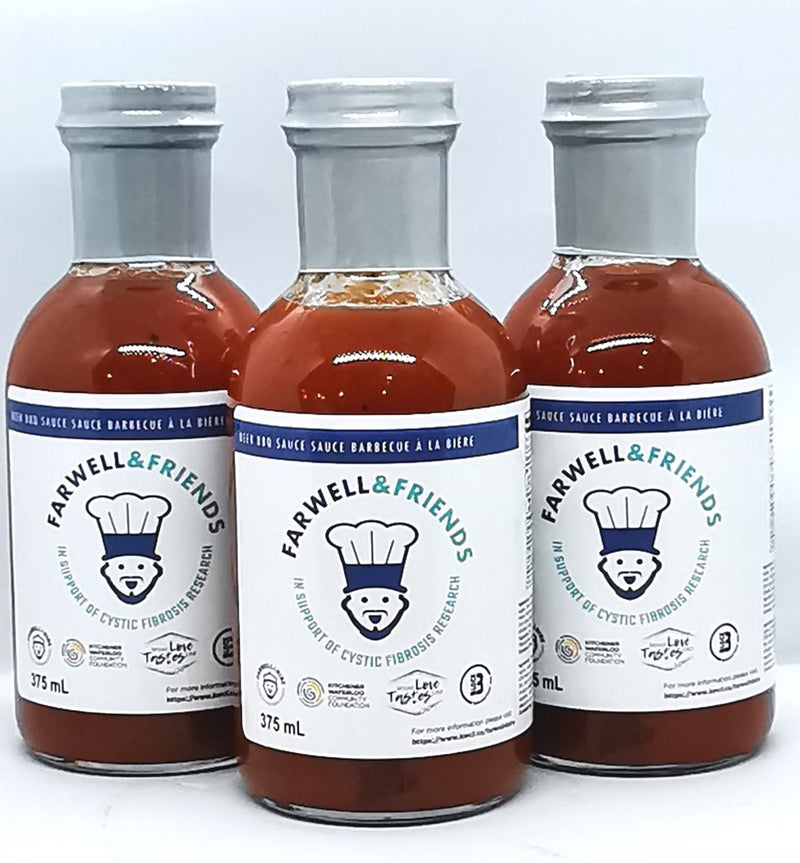 Farwell & Friend's Beer Flavoured BBQ Sauce, 375ml ($10 from every purchase will be donated to help fund Cystic Fibrosis research!))