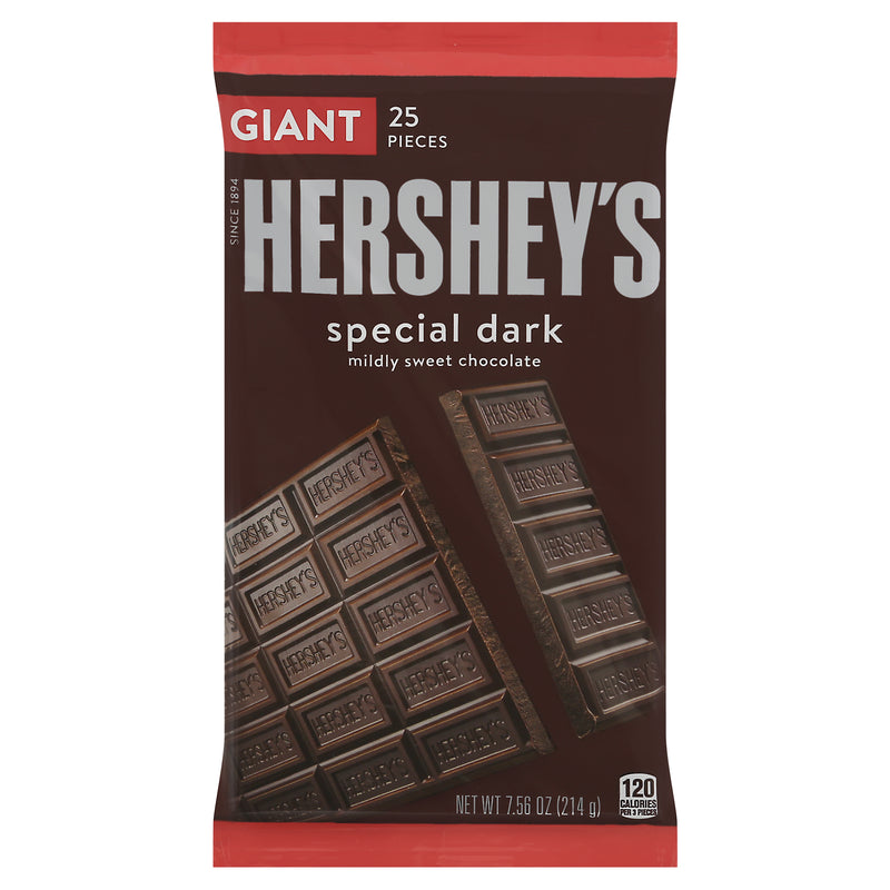 Hershey's Mildly Sweet Special Dark Giant 25 Piece Chocolate, 214 g