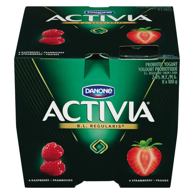 DANONE ACTIVIA STRAW/RASP [8 pkg]