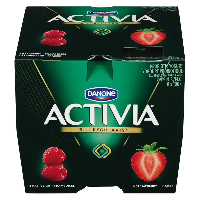 DANONE ACTIVIA STRAW/RASP [8 pkg]